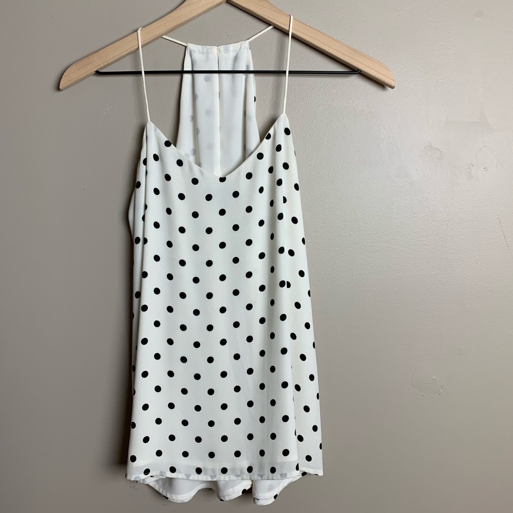 Express sleeveless polka dots top